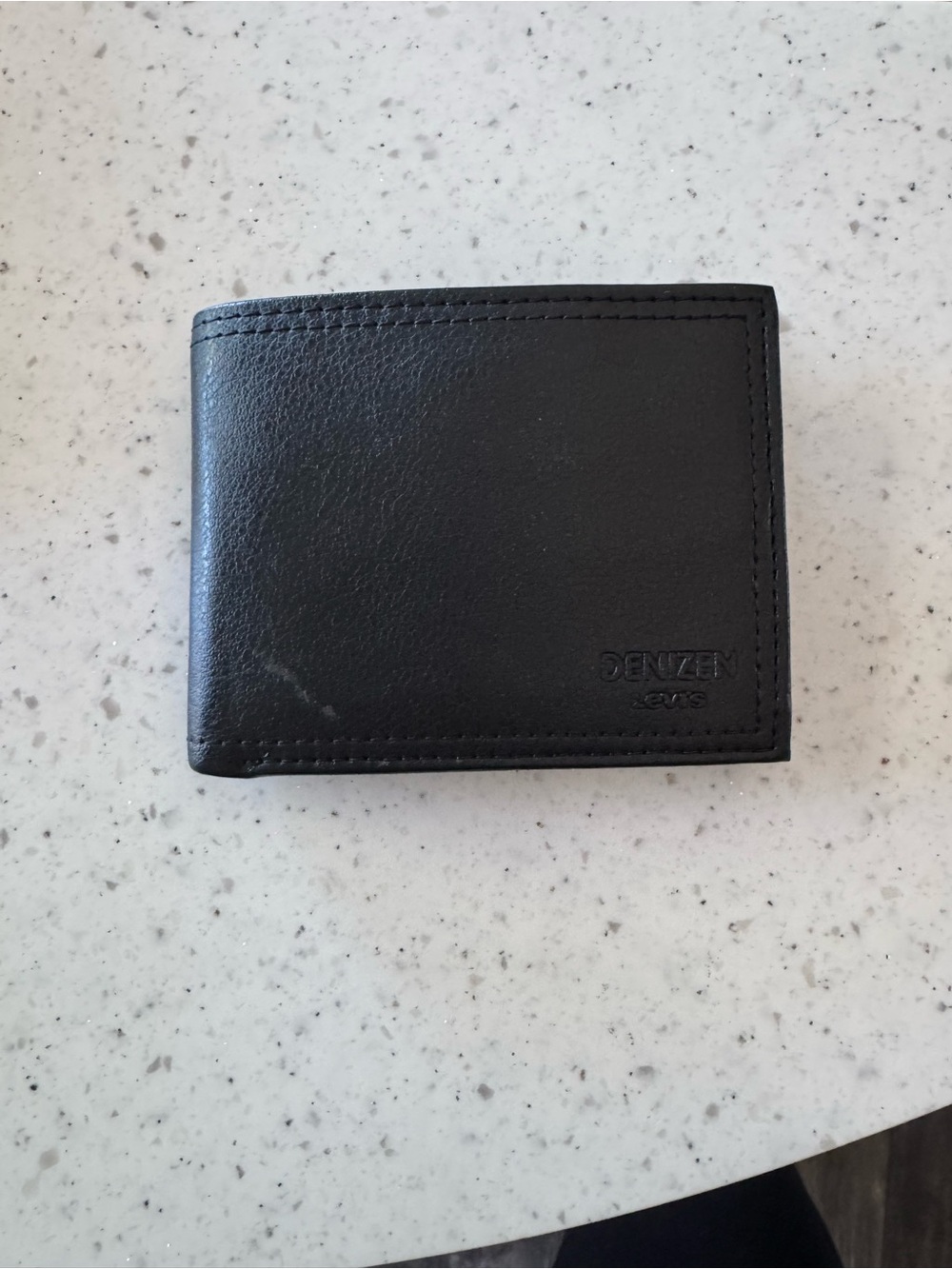 Levi's Black Leather Bi-Fold Wallet with Embossed Logo